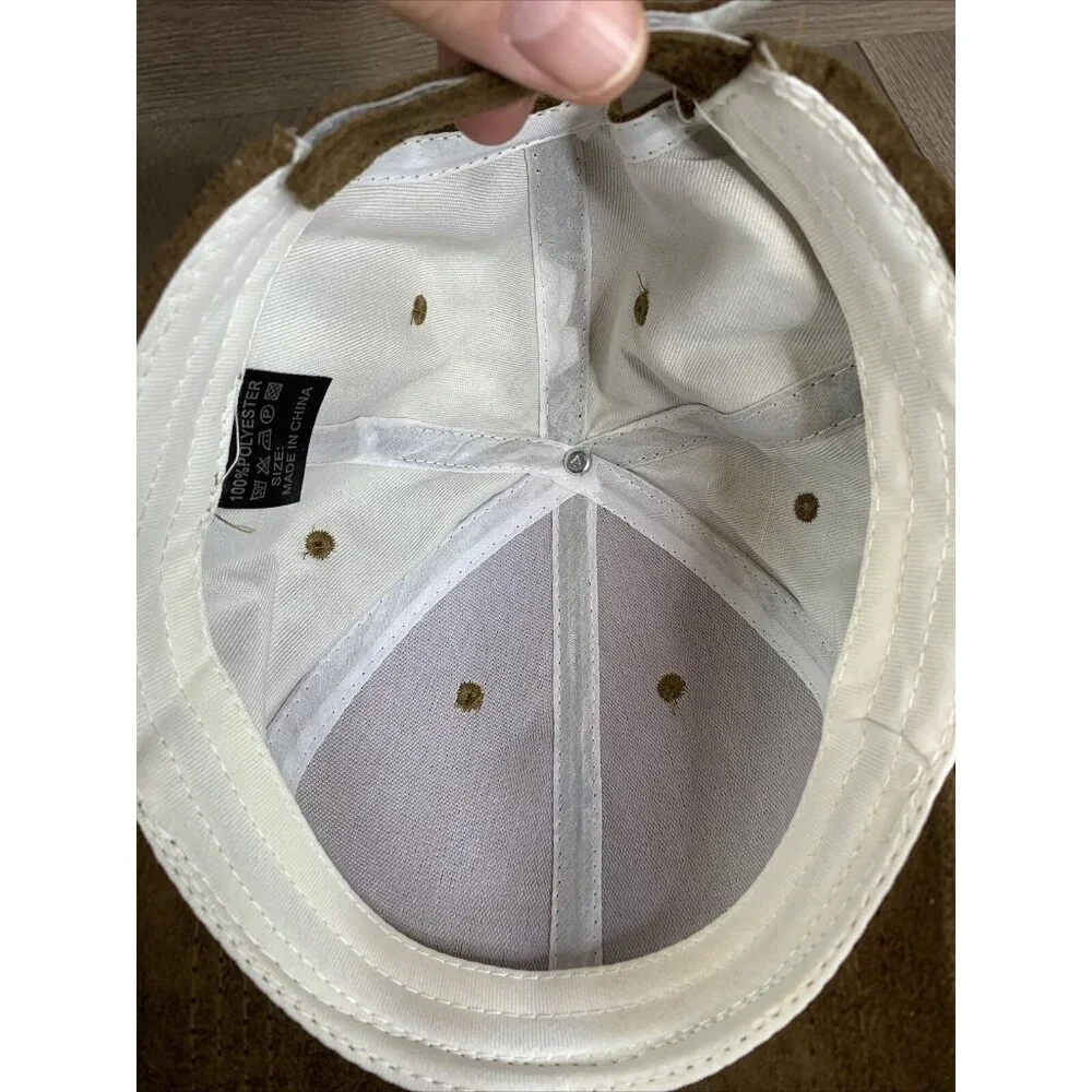 Faux Suede Brown Ball Cap Adj Hook & Loop Closure 100% Polyester Lightweight - Picture 7 of 9